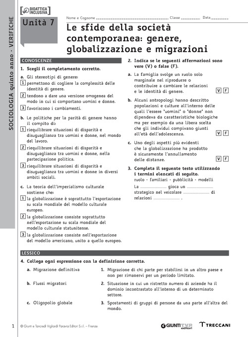 Le sfide della società contemporanea: genere, globalizzazione e migrazioni