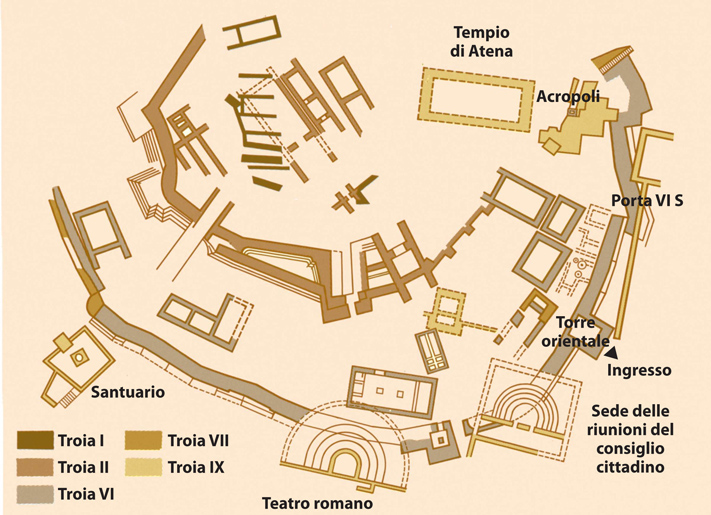 Pianta dell’area archeologica di Troia