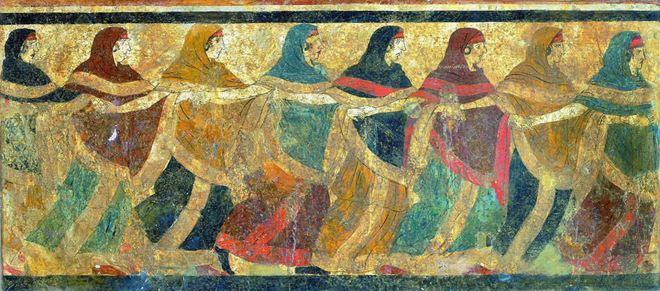 Donne danzanti vestite alla greca