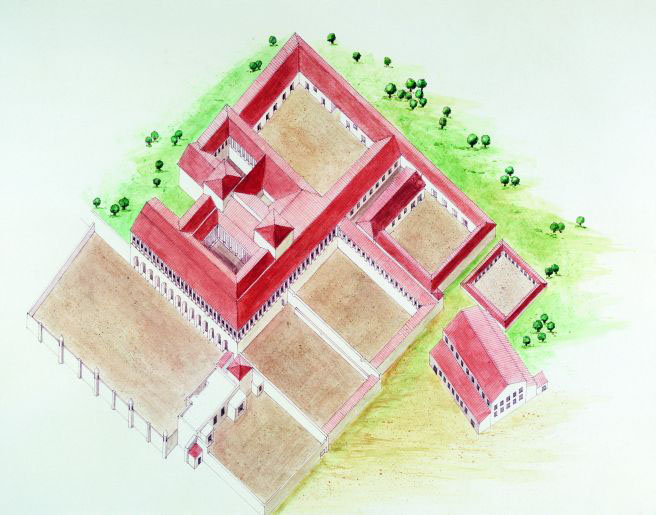 Disegno ricostruttivo della Villa di Settefinestre