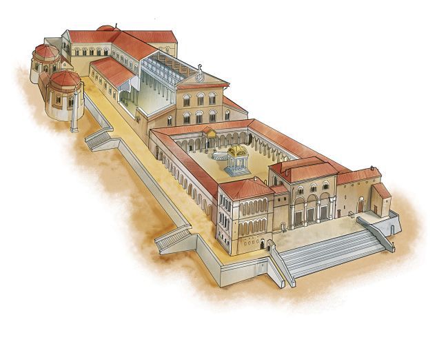 Ricostruzione della Basilica di San Pietro a Roma intorno al 500