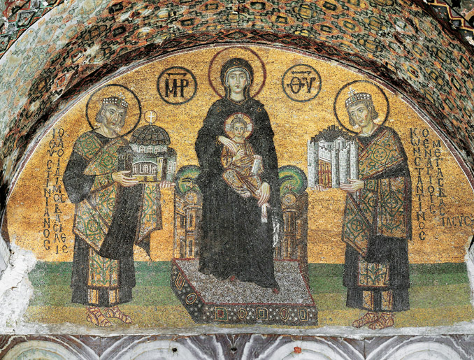 Madonna col Bambino in trono tra gli imperatori Giustiniano e Costantino