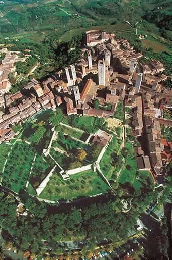 Veduta aerea di San Gimignano