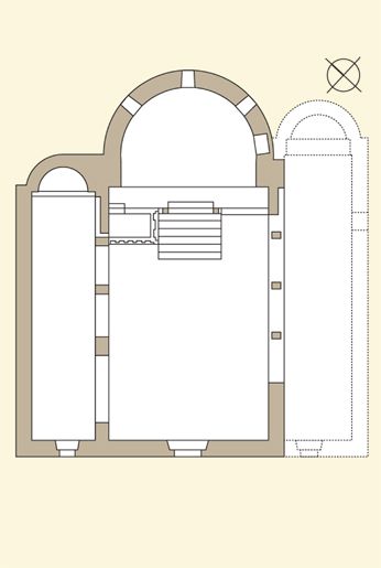 Ricostruzione della pianta originaria della Basilica di San Vincenzo sul colle di Galliano a Cantù