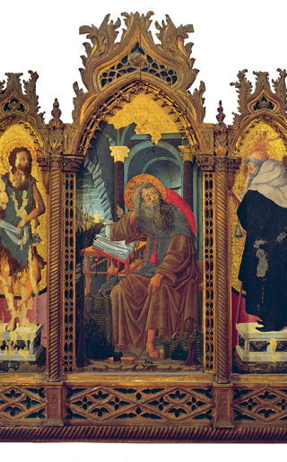 Monogramma di Cristo tra i santi Antonio da Padova e Bernardino da Siena