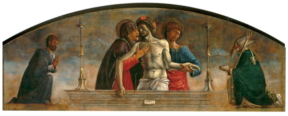 Compianto sul Cristo morto fra san Marco e san Nicola