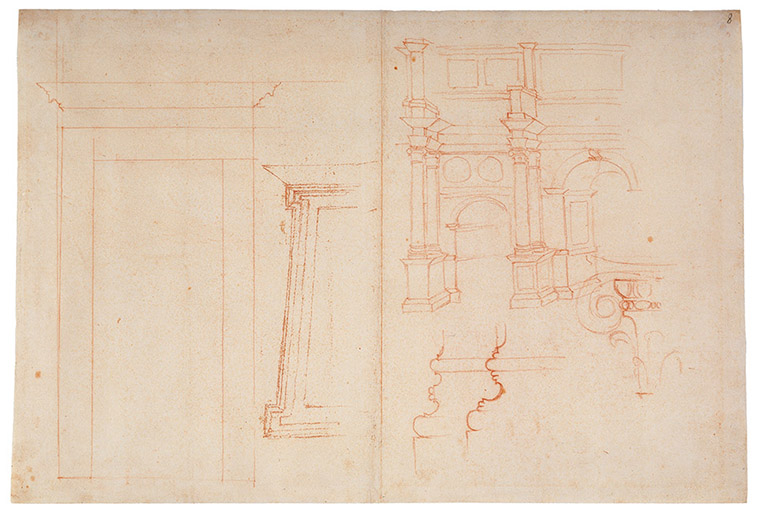 Studi di monumenti romani fra cui il Tempio di Vesta a Tivoli