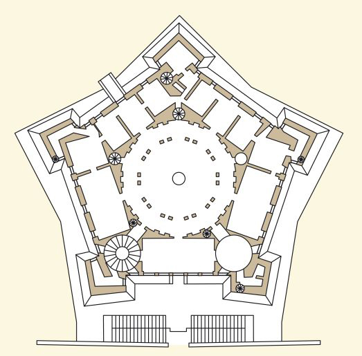 Pianta di Palazzo Farnese a Caprarola (Viterbo)