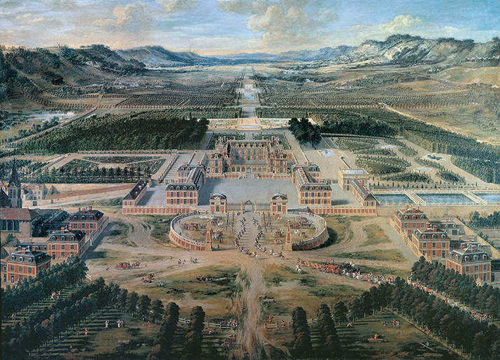 Veduta del castello di Versailles nel 1688