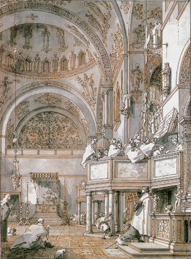 Interno di San Marco con cantori