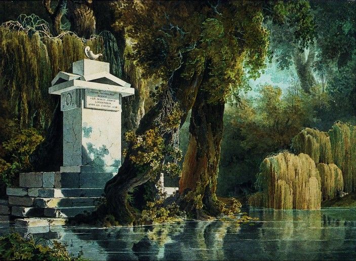 Paesaggio con la tomba del poeta Edoardo Calvo