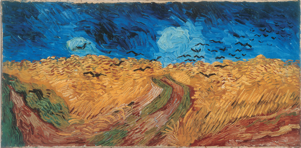 Campo di grano con corvi