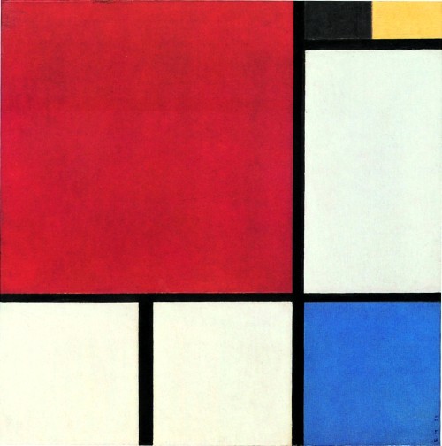 Composizione n. 2 in rosso, blu, nero e giallo