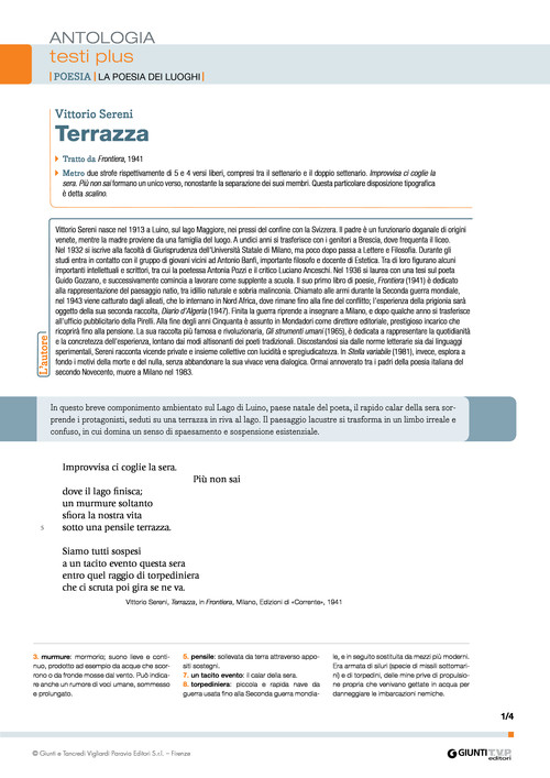 Terrazza (V. Sereni)