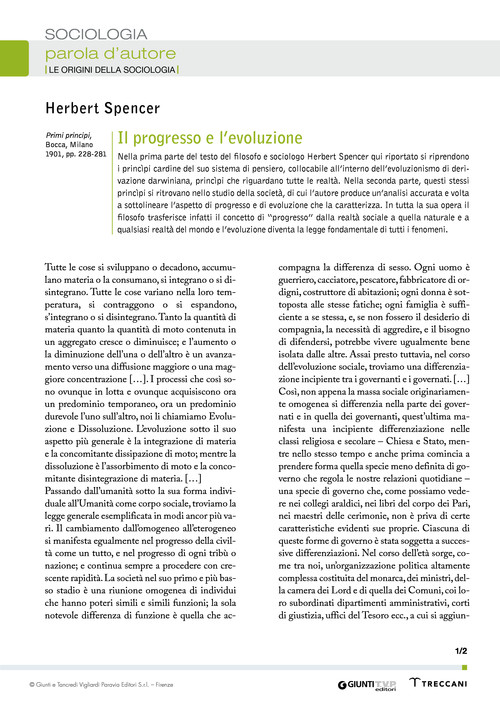 Herbert Spencer, Il progresso e l’evoluzione