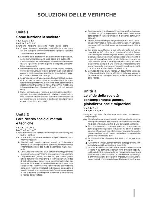Soluzioni delle verifiche della guida - Sociologia - volume 3