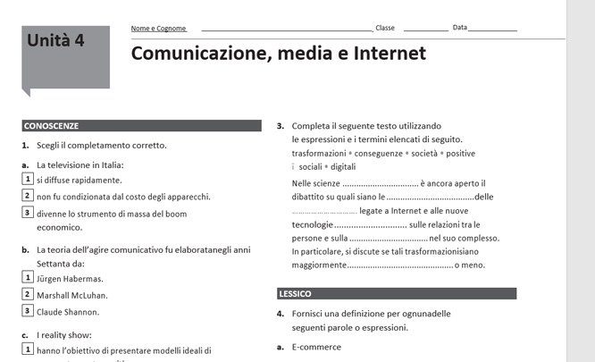 SOCIOLOGIA - Comunicazione, media e Internet