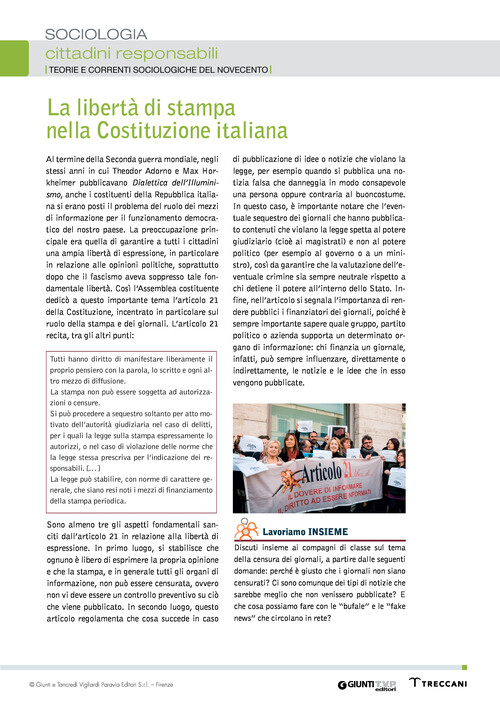 La libertà di stampa nella Costituzione italiana