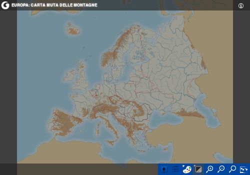 Carta muta delle montagne europee
