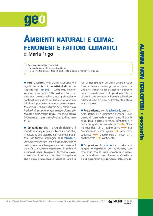 Ambienti naturali e clima