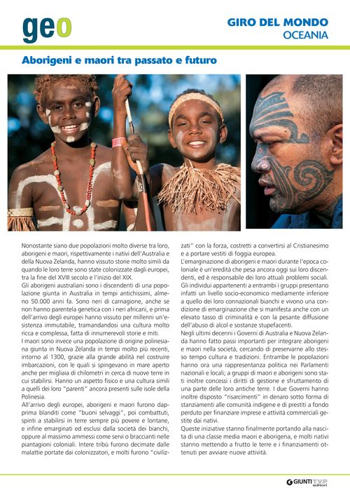 Oceania: Aborigeni e maori tra passato e futuro