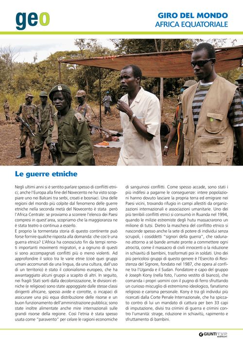 Africa Equatoriale: Le guerre etniche