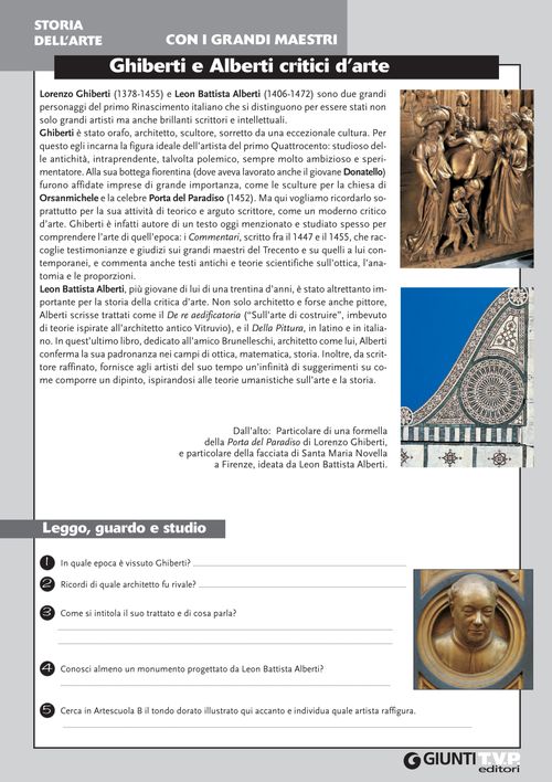 Con i grandi maestri: Ghiberti e Alberti critici d’arte