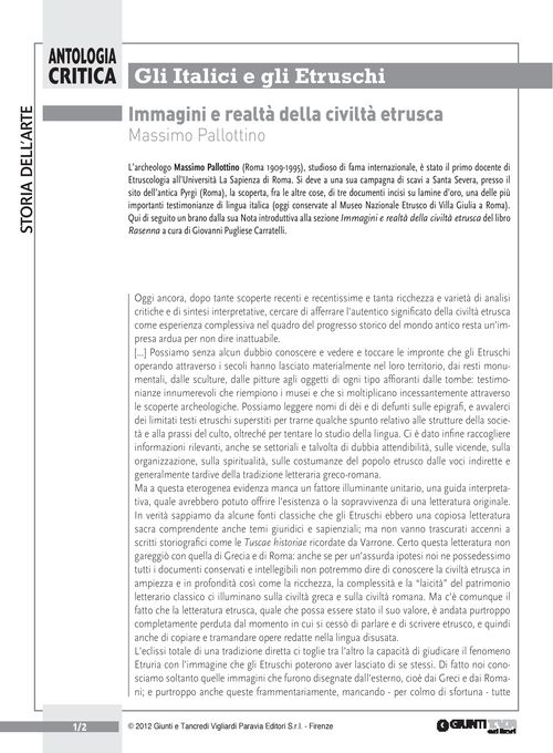 Immagini e realtà della civiltà etrusca (M. Pallottino)