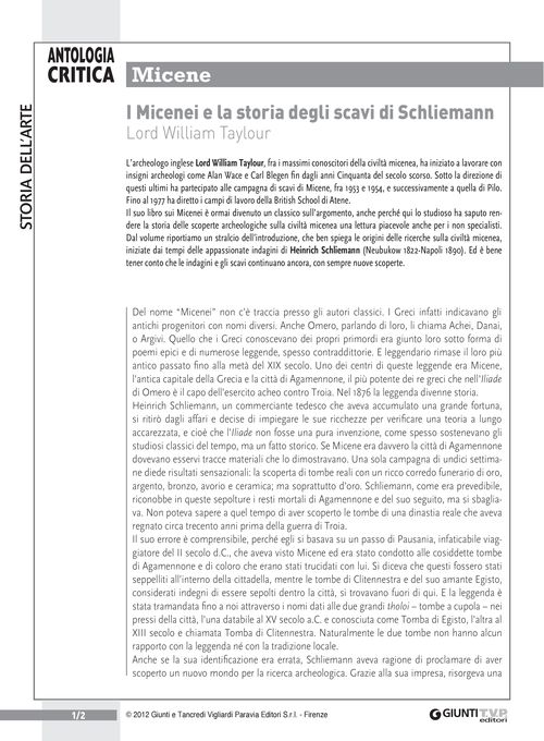 I Micenei e la storia degli scavi di Schliemann (Lord W. Taylour)