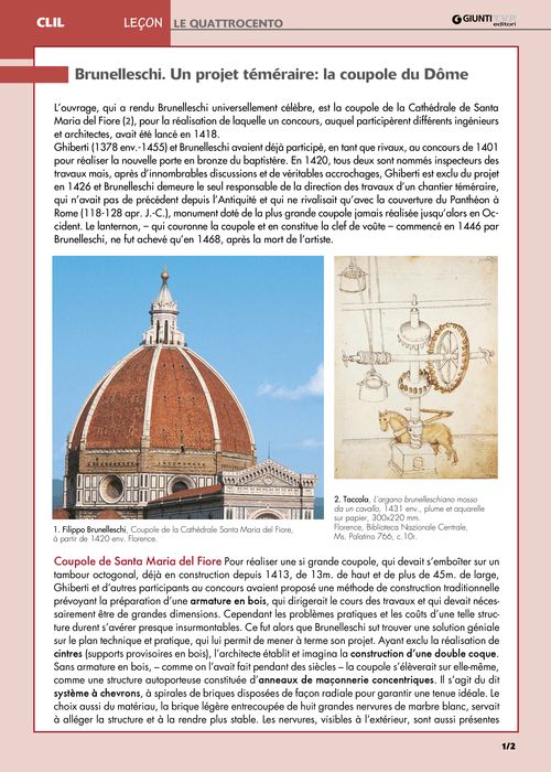 Leçon - Brunelleschi, Un projet téméraire: la coupole du Dôme
