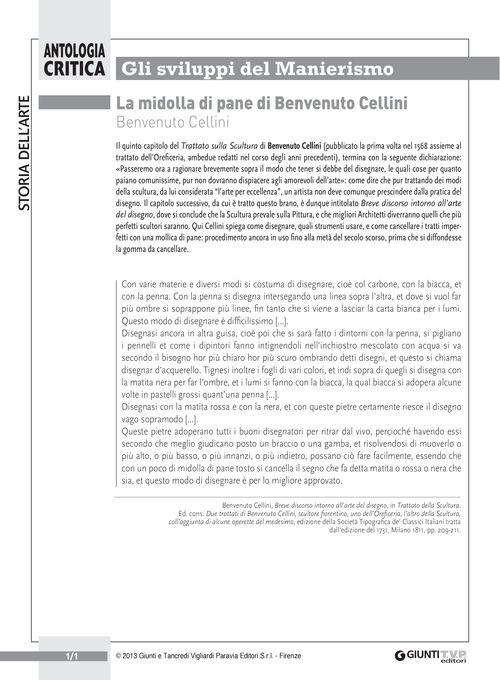 La midolla di pane di Benvenuto Cellini (B. Cellini)