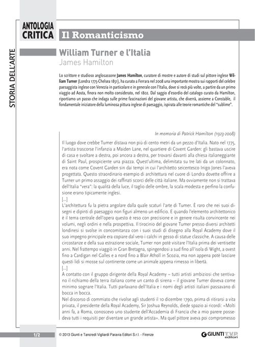 William Turner e l'Italia (J. Hamilton)