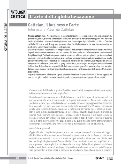 Cattelan, il business e l'arte (M. Cattelan)