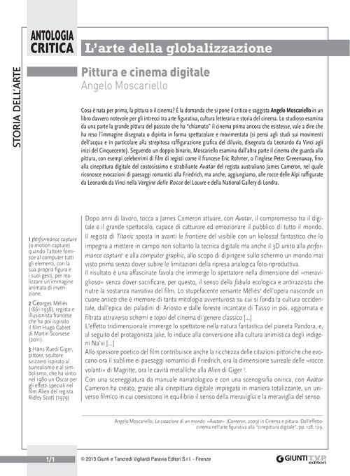Pittura e cinema digitale (A. Moscariello)