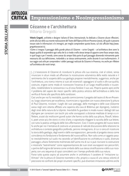 Cézanne e l'architettura (V. Gregotti)