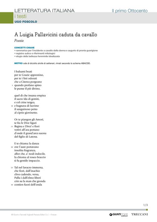 A Luigia Pallavicini caduta da cavallo (Poesie)