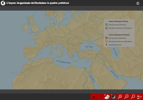L'impero riorganizzato da Diocleziano in quattro prefetture