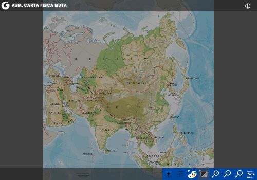 Asia: carta fisica interattiva