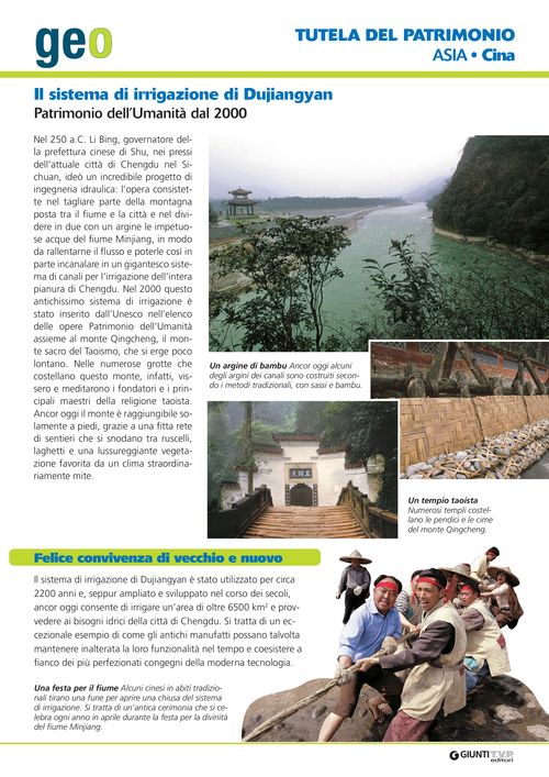 Cina: il sistema di irrigazione di Dujiangyan
