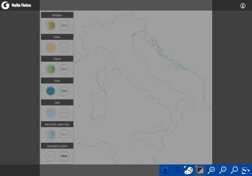 Italia: carta fisica interattiva