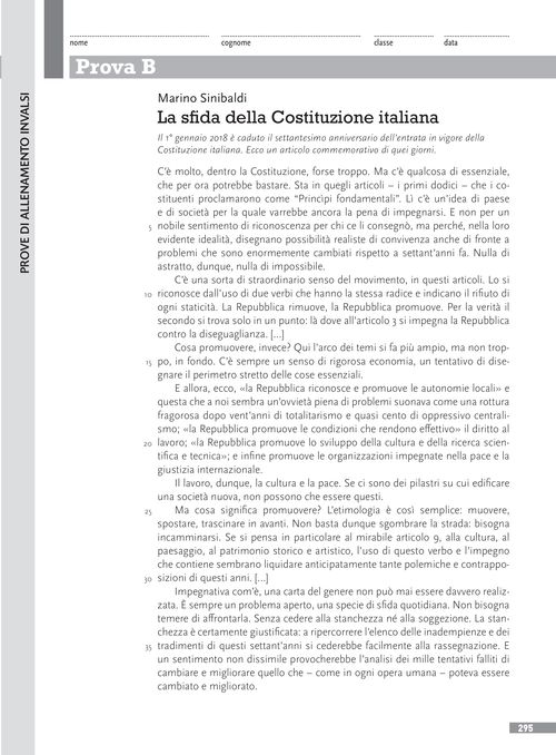Prova B: La sfida della Costituzione italiana (M. Sinibaldi)