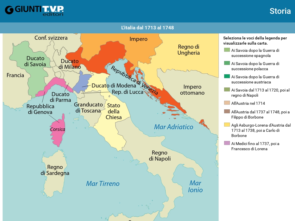 L’Italia dal 1713 al 1748