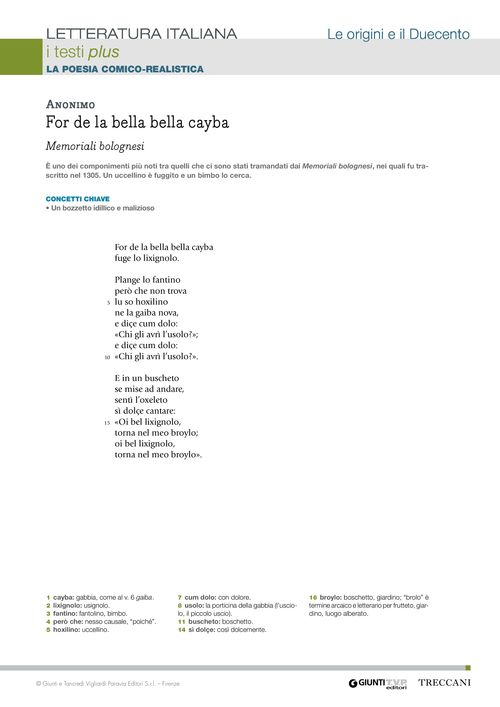 For de la bella bella cayba (Memoriali bolognesi)