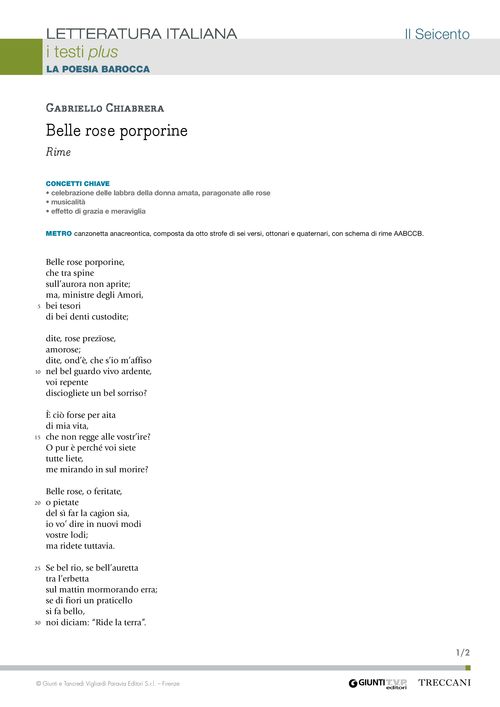 Belle rose porporine (Gabriello Chiabrera)