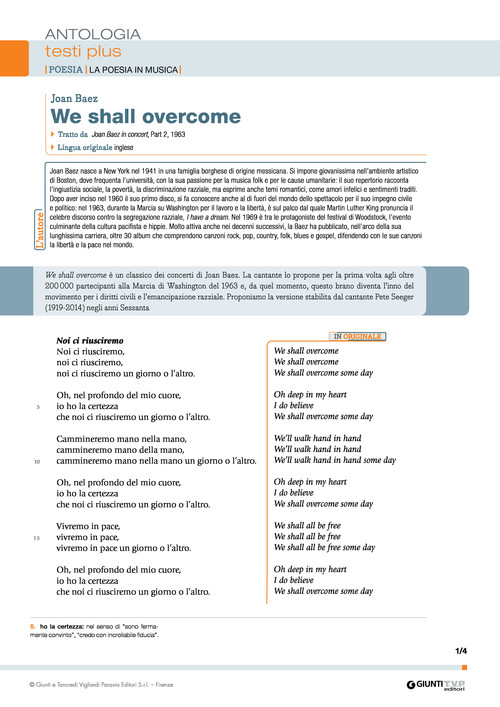 We shall overcome (J. Baez)