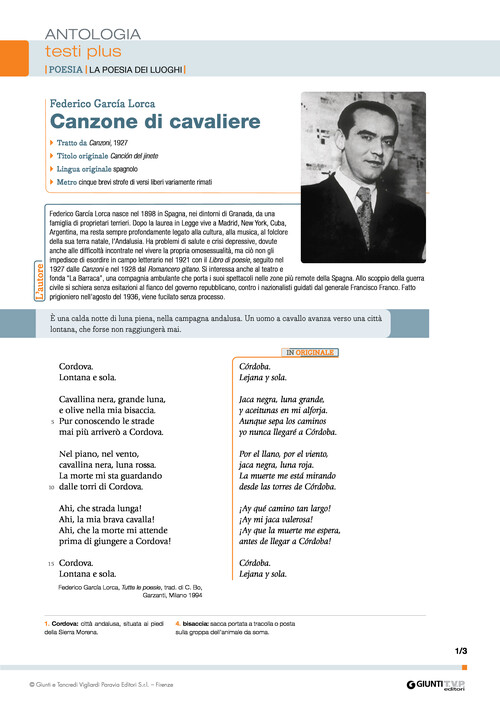 Canzone di cavaliere (F. García Lorca)