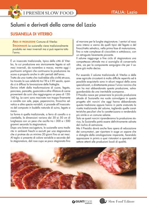 I presìdi Slow Food in Italia: salumi e derivati della carne del Lazio