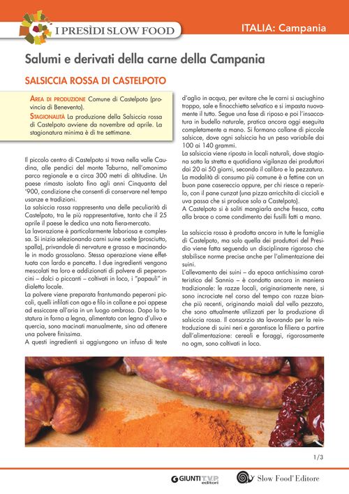 I presìdi Slow Food in Italia: salumi e derivati della carne della Campania