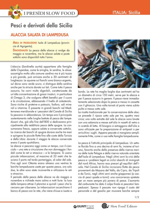 I presìdi Slow Food in Italia: pesci e derivati della Sicilia
