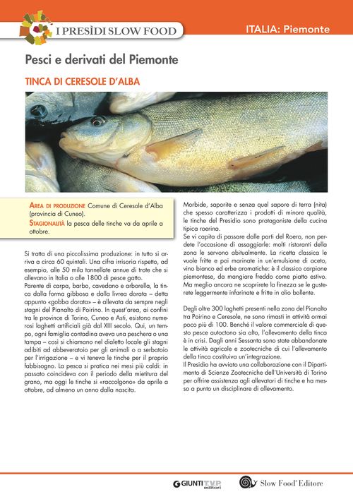 I presìdi Slow Food in Italia: pesci e derivati del Piemonte